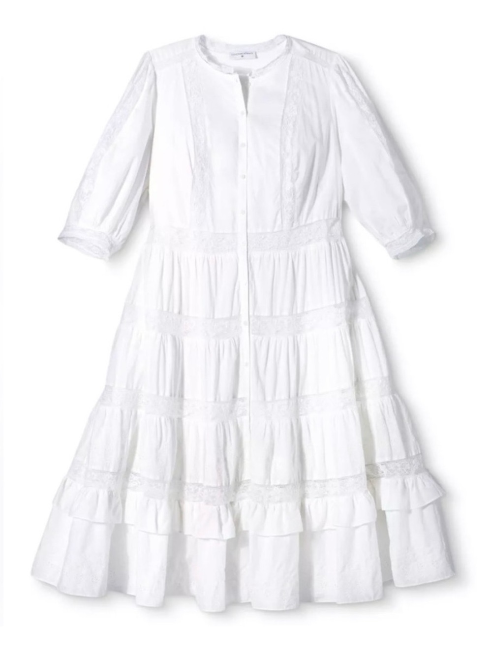 LoveShackFancy x Target White Tiered Button-Front Dress
